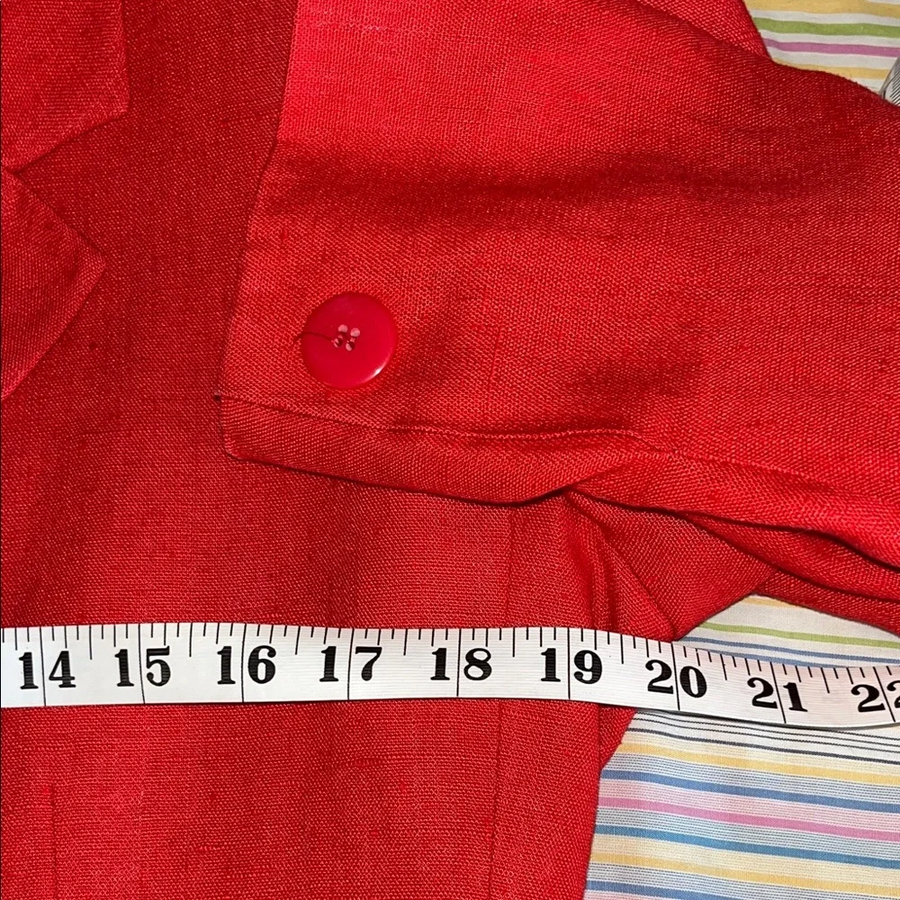 Elegant Red Women's Linen‎ Blazer 10 EUC